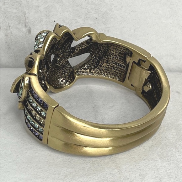 Heidi Daus Pastel Crystal Cuff Bracelet Art Deci Ribbon/Bow Motif - Picture 7 of 8